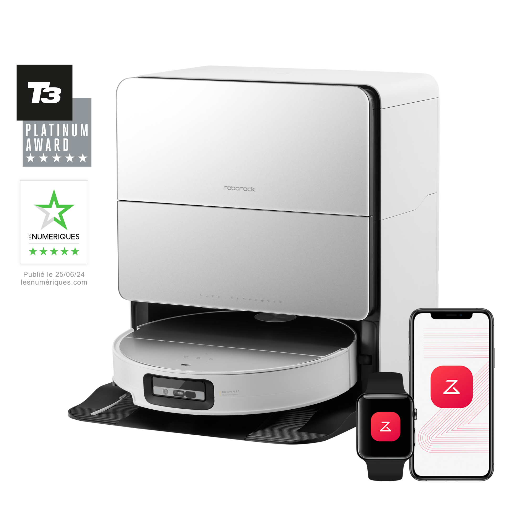 Roborock Saros 10 ( S8 MaxV Ultra amélioré ) robot aspirateur laveur avec station d’accueil multifonctionnelle RockDock® Ultra