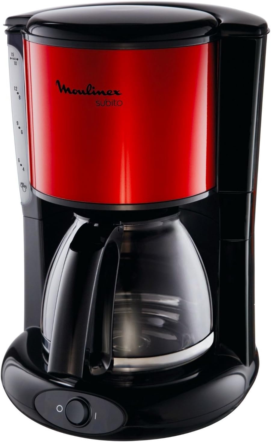 cafetière électrique de 1,25L pour 10 a 15 tasses 1000W rouge noir Moulinex