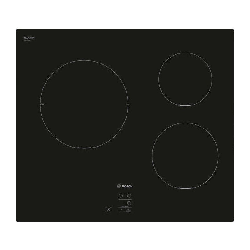Table De Cuisson A Induction -   Série 2 - 3 Foyers - 52,2 X 59,2 X 5,1 Cm - Puc611aa5e - Noir Bosch