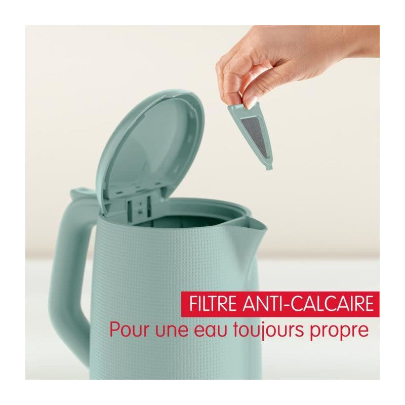 Bouilloire électrique 1.7 L, Indicateur 1 Tasse, Filtre Anticalcaire, Arret Auto, Boule A Thé Incluse, Morning By2m13 Moulinex