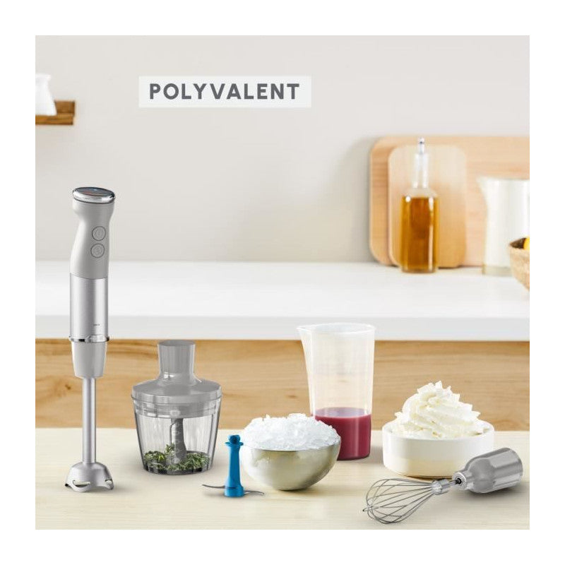 Pied Mixeur Quickchef +, Mixeur Plongeant, 1000 W, 20 Vitesses, 2 Accessoires Dd67eb10 Moulinex