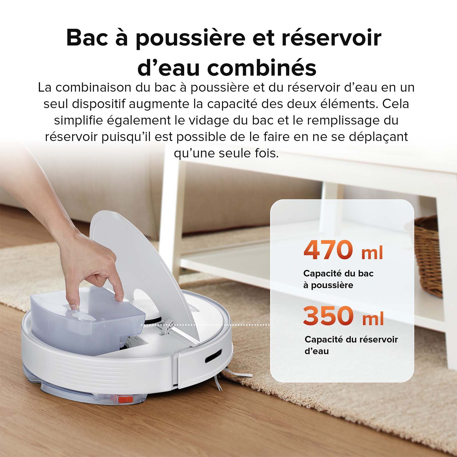 Roborock Q7 Max+ robot aspirateur avec station de vidage automatique