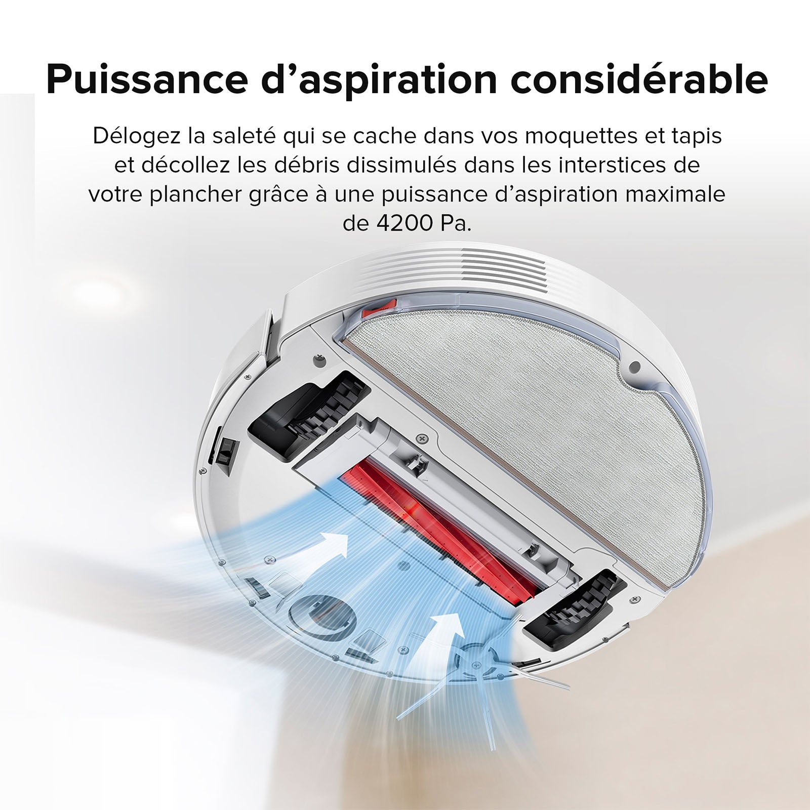 Roborock Q7 Max robot aspirateur avec puissance d’aspiration de 4 200 Pa