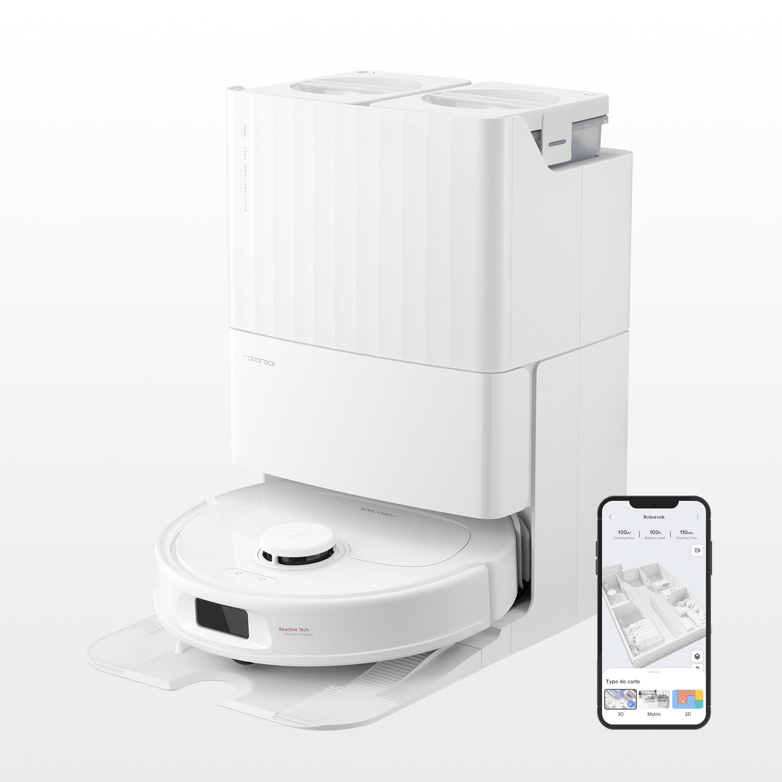 Roborock Qrevo S robot aspirateur laveur avec station multifonction