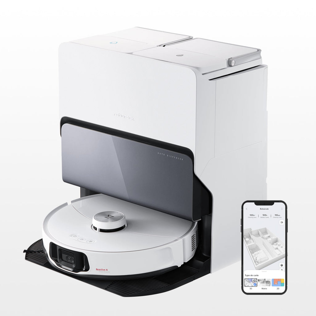Roborock S8 MaxV Ultra aspirateur robot laveur avec Station RockDock® Ultra 8-en-1