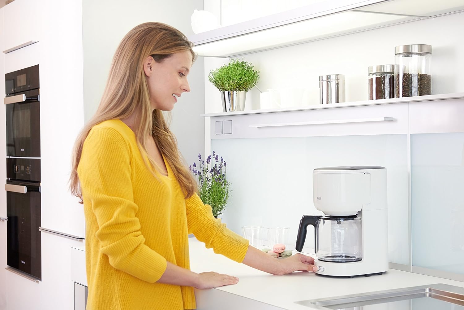 cafetière électrique pour 10 tasses 1000w blanc Braun