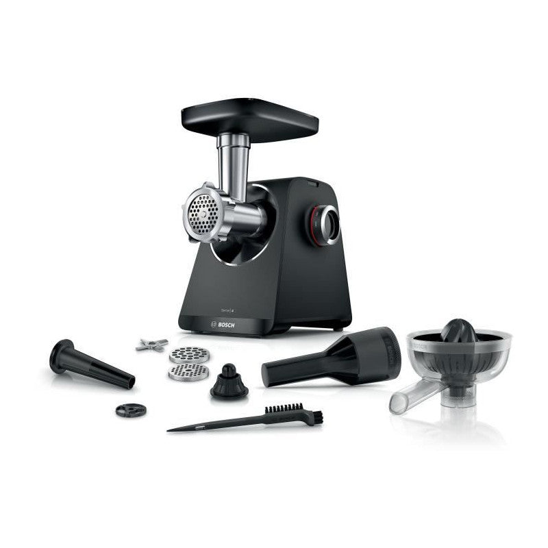 Hachoir A Viande Série 4 -   - Mfws430b - 3 Grilles De Hachoir - Marche Arriere - Noir Bosch