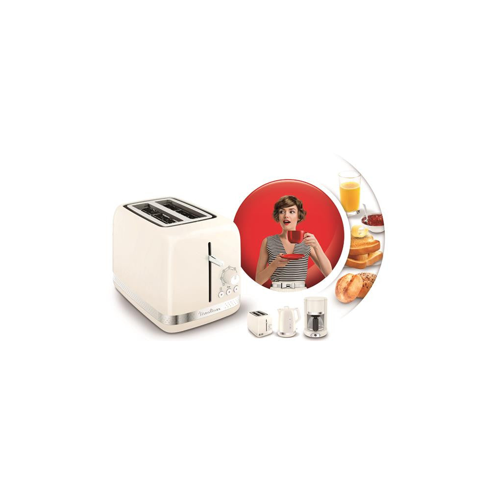 Toaster 2 Tranches 850w Design Annee 50 Ivoire   - Lt300a10 Moulinex