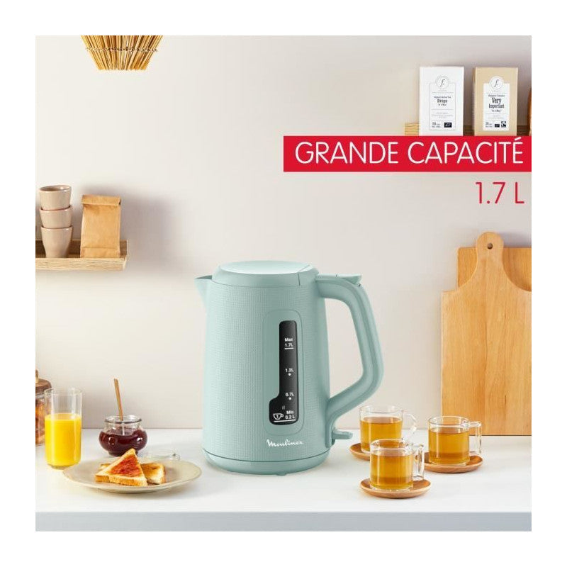 Bouilloire électrique 1.7 L, Indicateur 1 Tasse, Filtre Anticalcaire, Arret Auto, Boule A Thé Incluse, Morning By2m13 Moulinex