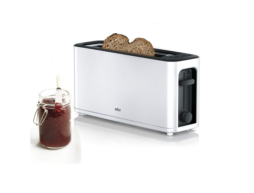 grille pain avec 1 fente blanc noir Braun