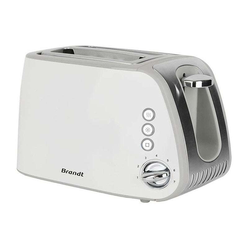 Grille-pain -   - T02t1050w - 2 Fentes - 7 Niveaux De Puissance - Tiroir Ramasse-miettes - Blanc Brandt