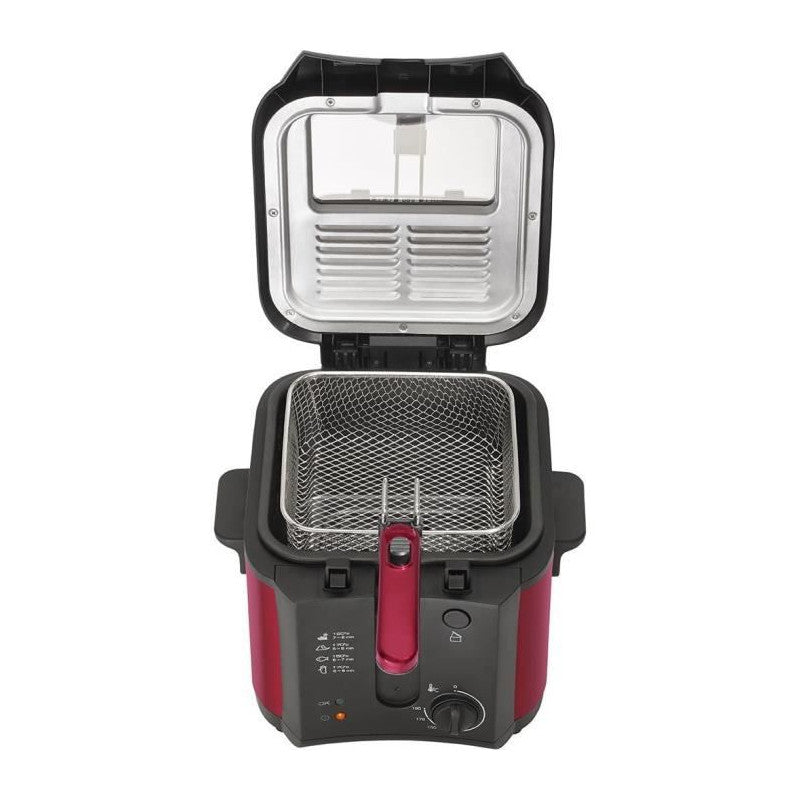 Friteuse électrique -   - Fri25r - Cuve Fixe - 2,5 L D'huile + 1kg De Frites - Hublot De Contrôle - Rouge / Noir Brandt