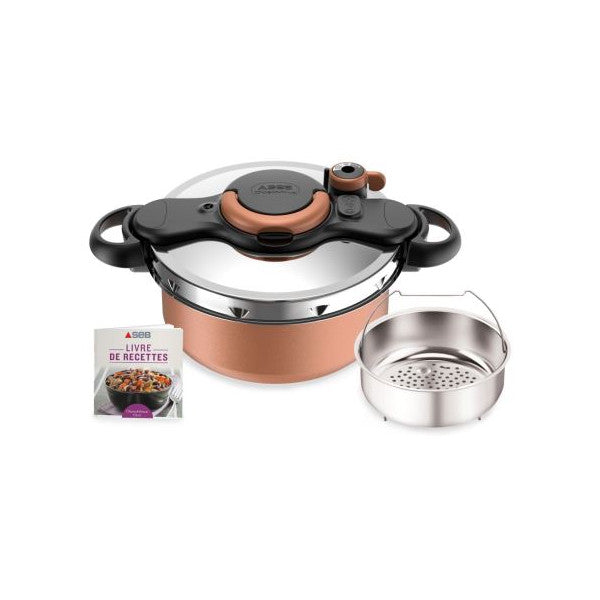 Autocuiseur Seb Clipsominut'® Duo 5l P4705101 Gris Et Marron Seb