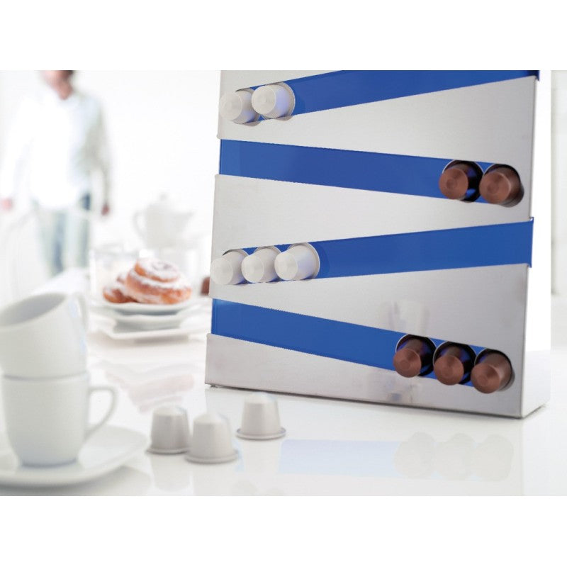 Support compatible avec les capsules Nespresso, 32 dosettes, Acier inoxydable, ZIG ZAG Don Hierro