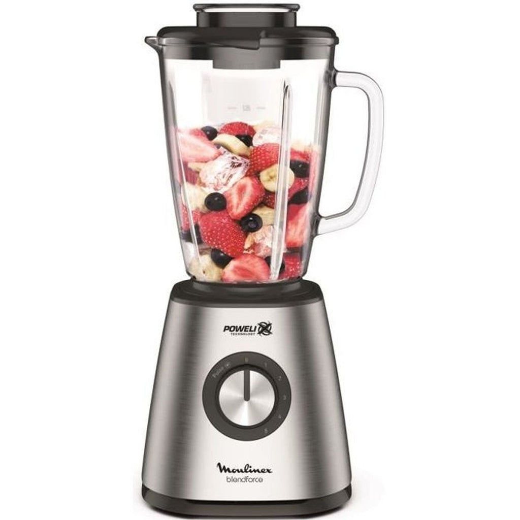 Moulinex blender mixeur, puissance 800 w, lames inox, 5 vitesses, bol verre thermique 1,75 l Seb