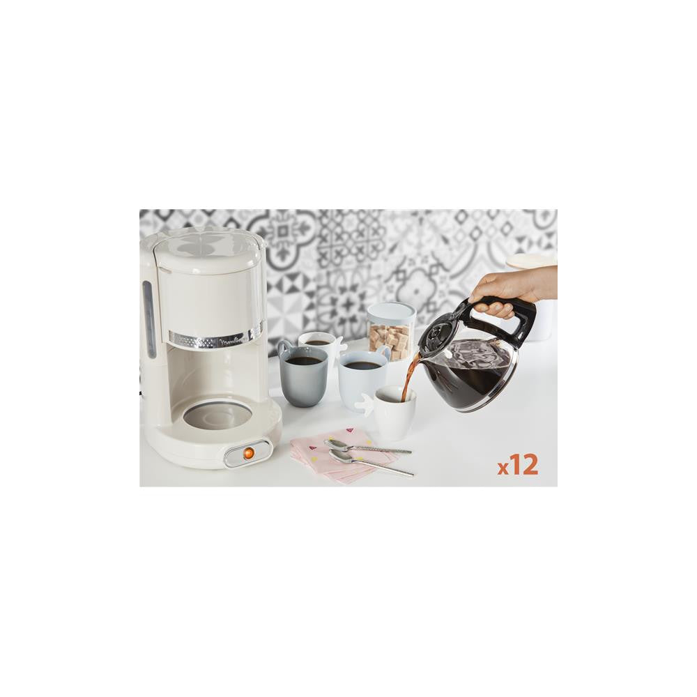 Cafetiere Ivoire 1000w 1,25l 10/15t Design Annee 50 Ivoire   - Fg381a10 Moulinex