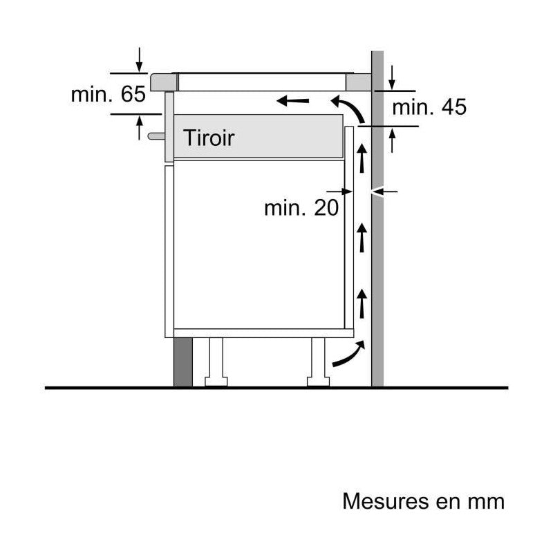 Table De Cuisson A Induction -   Série 2 - 3 Foyers - 52,2 X 59,2 X 5,1 Cm - Puc611aa5e - Noir Bosch