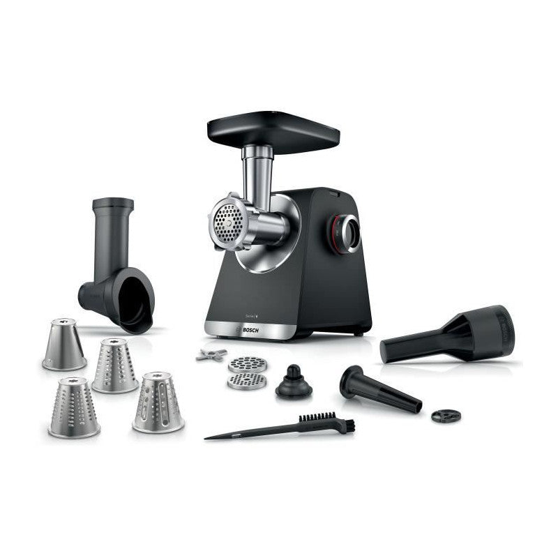 Hachoir A Viande   Série 6 Mfws640b - 500 W - 3,5 Kg/mn - 3 Grilles De Hachoir - Noir Bosch