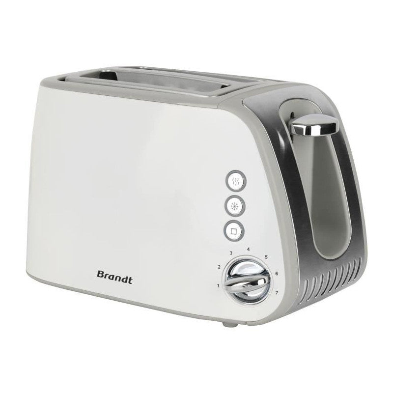 Grille-pain -   - T02t1050w - 2 Fentes - 7 Niveaux De Puissance - Tiroir Ramasse-miettes - Blanc Brandt