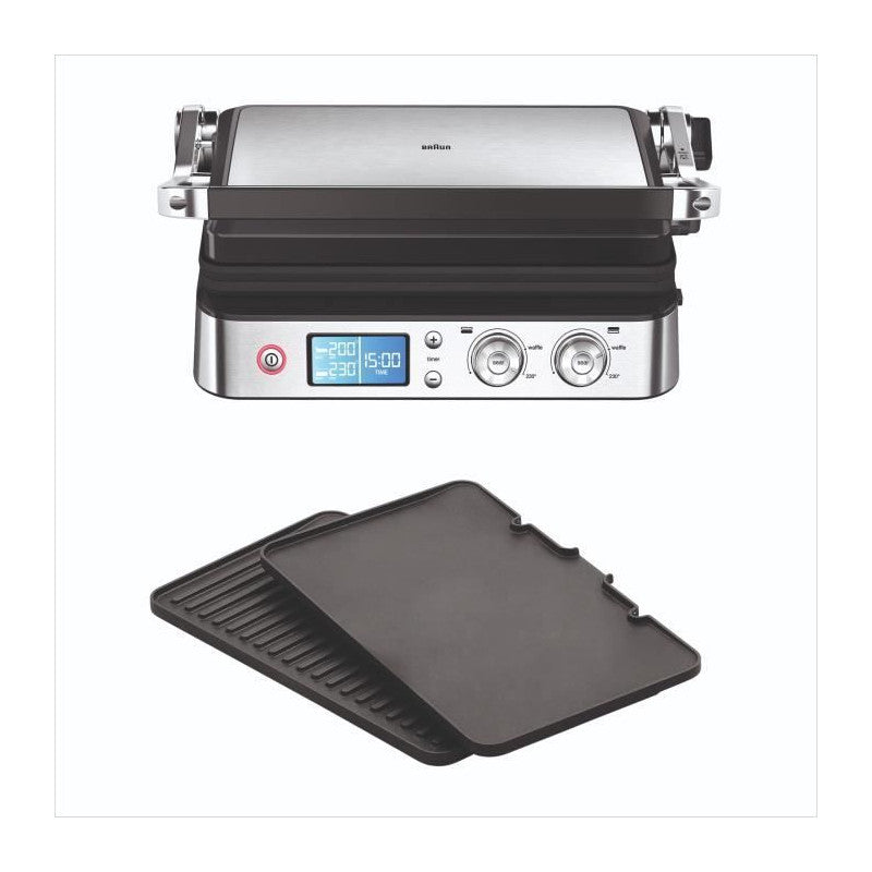 Grill Multifonctions -   - Multi Grill 9 - 2000 W - 3 Positions De Chauffe - Noir / Acier Braun