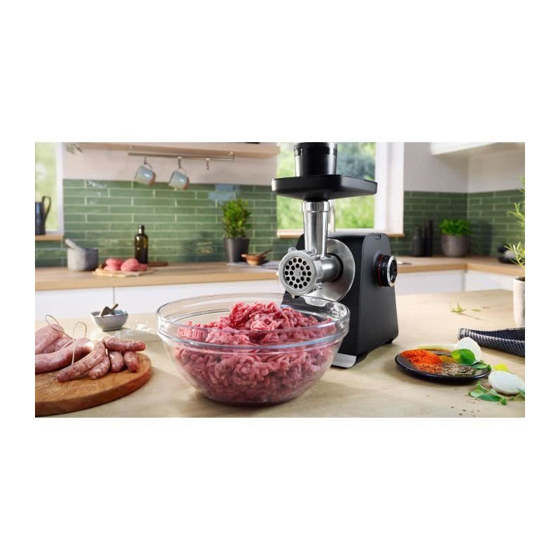 Hachoir A Viande   Série 6 Mfws650b - 500 W - 3,5 Kg/mn - 3 Grilles De Hachoir - Noir Bosch