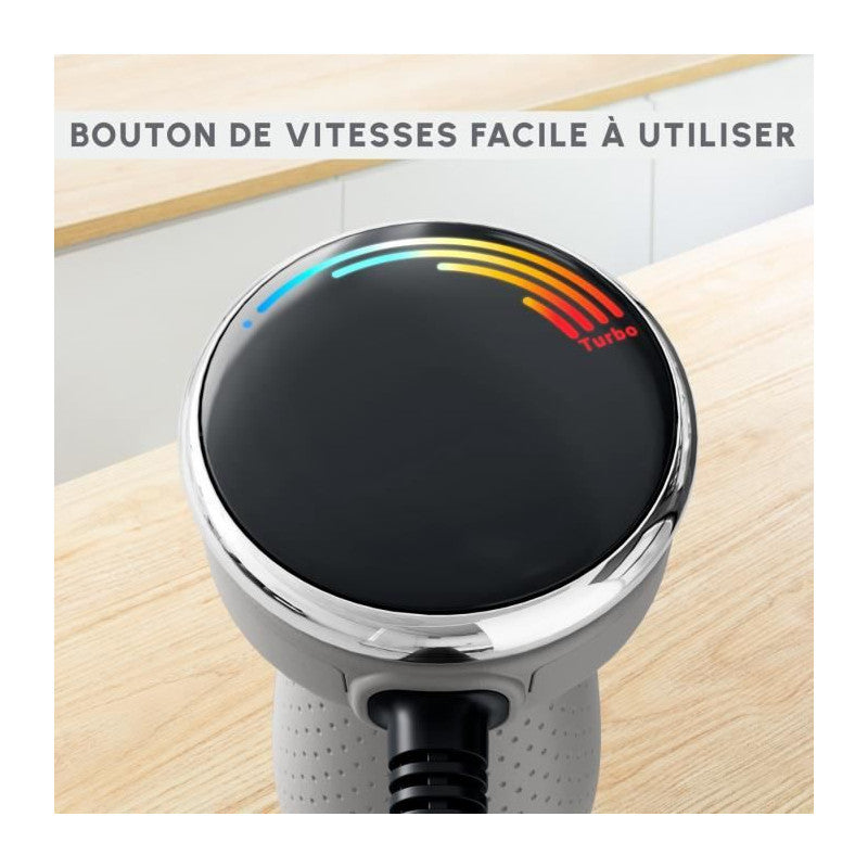 Pied Mixeur Quickchef +, Mixeur Plongeant, 1000 W, 20 Vitesses, 2 Accessoires Dd67eb10 Moulinex