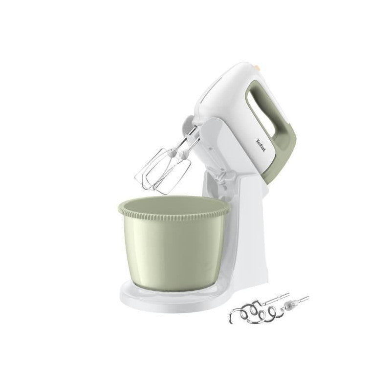 Robot Pâtissier, Batteur A Main, 500w, 5 Vitesses, Bol 2,5l, 2 Fouets + 2 Crochets-pétrin, Prep'mix+ Ht464010 Moulinex