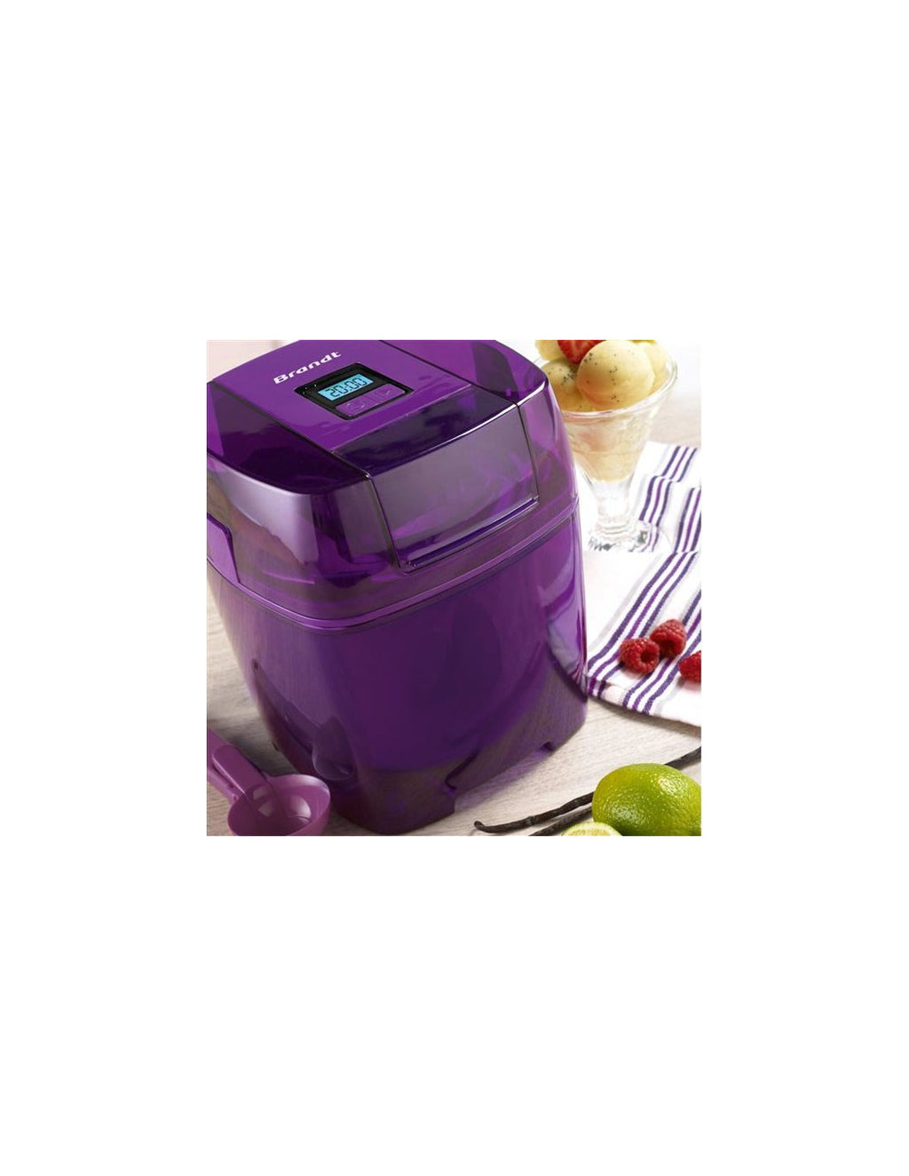 Sorbetiere 1,6l Accumulateur De Froid 10h Bol Amovible Prune Brandt