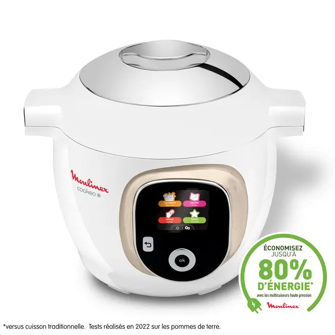Cookeo+ Multicuiseur Intelligent 6 Programmes, 180 Recettes 6l Blanc Ce85ba10 Moulinex