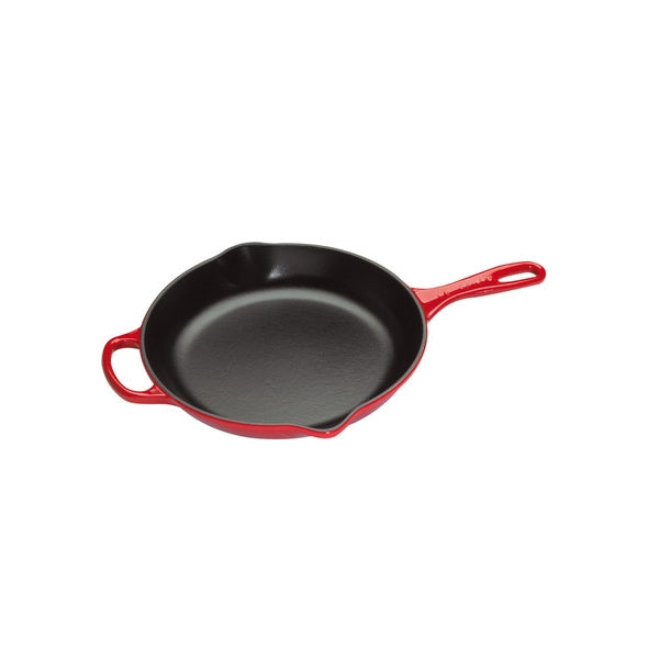 Grill Skillet rond fonte émaillée 23 cm Cerise Le Creuset