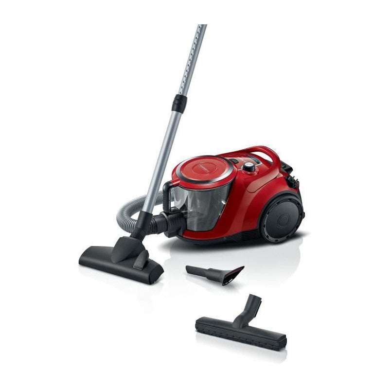 Nouveauté ! Aspirateur Traineau Sans Sac -   Bgc41q69 Serie 6 - 600 W - Prosilence - 70 Db - Capacité Bac 2,4 L - Rouge Bosch