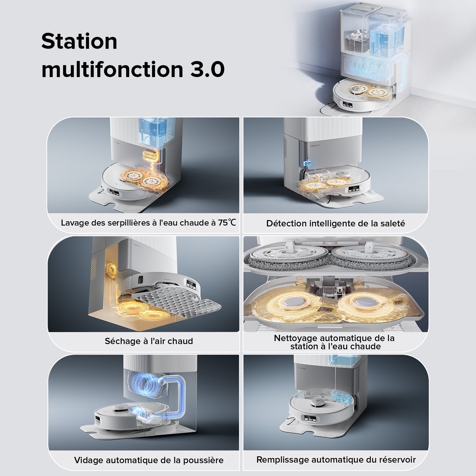 Roborock Qrevo Edge robot aspirateur laveur avec station d’accueil multifonctionnelle 3.0