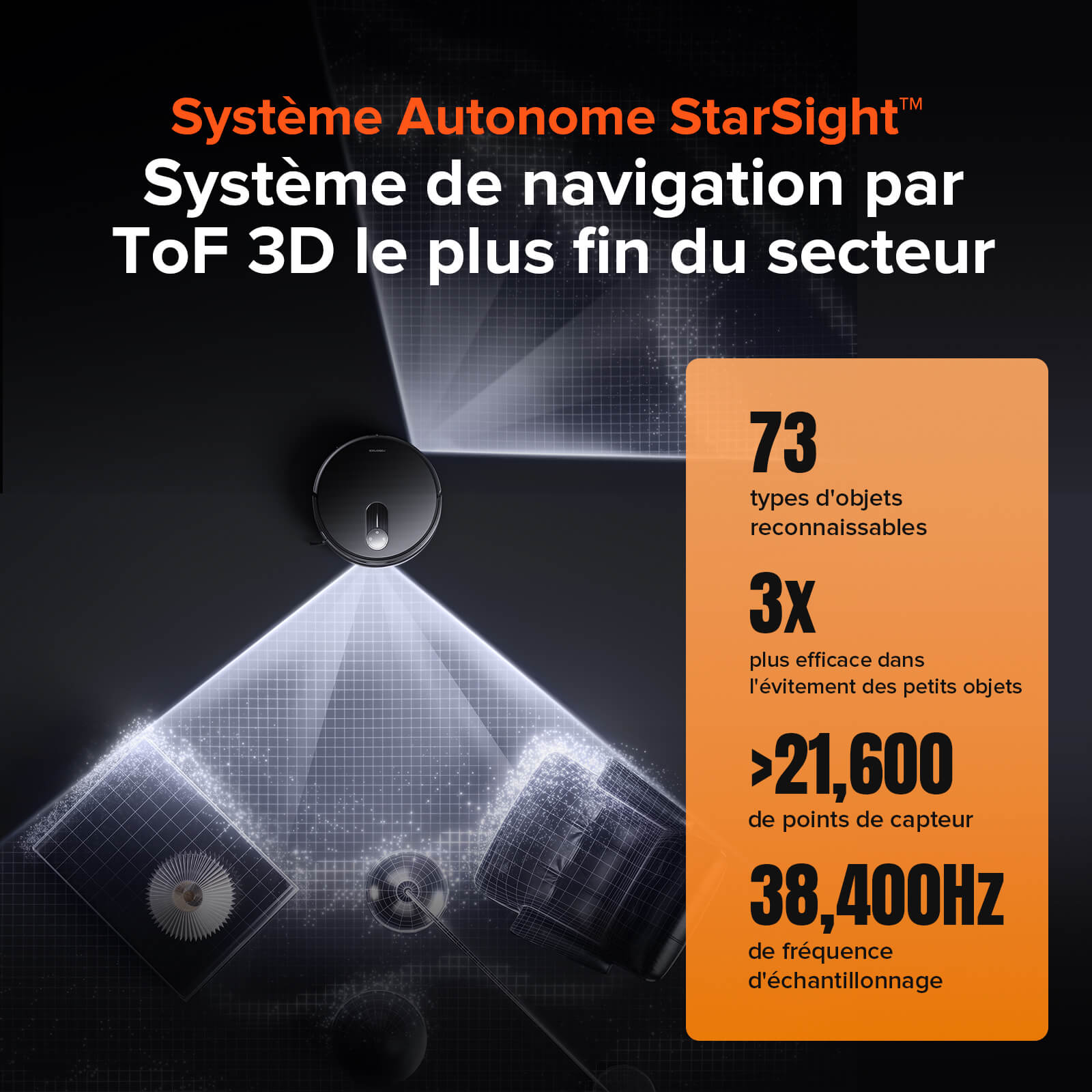 Roborock Qrevo Slim robot aspirateur laveur avec Système autonome StarSight™