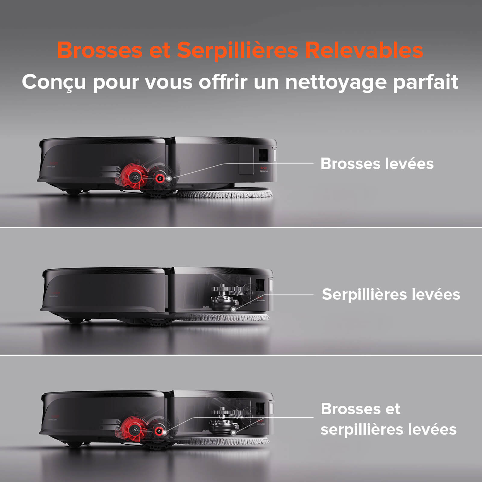 Roborock Qrevo Slim robot aspirateur laveur avec Système autonome StarSight™