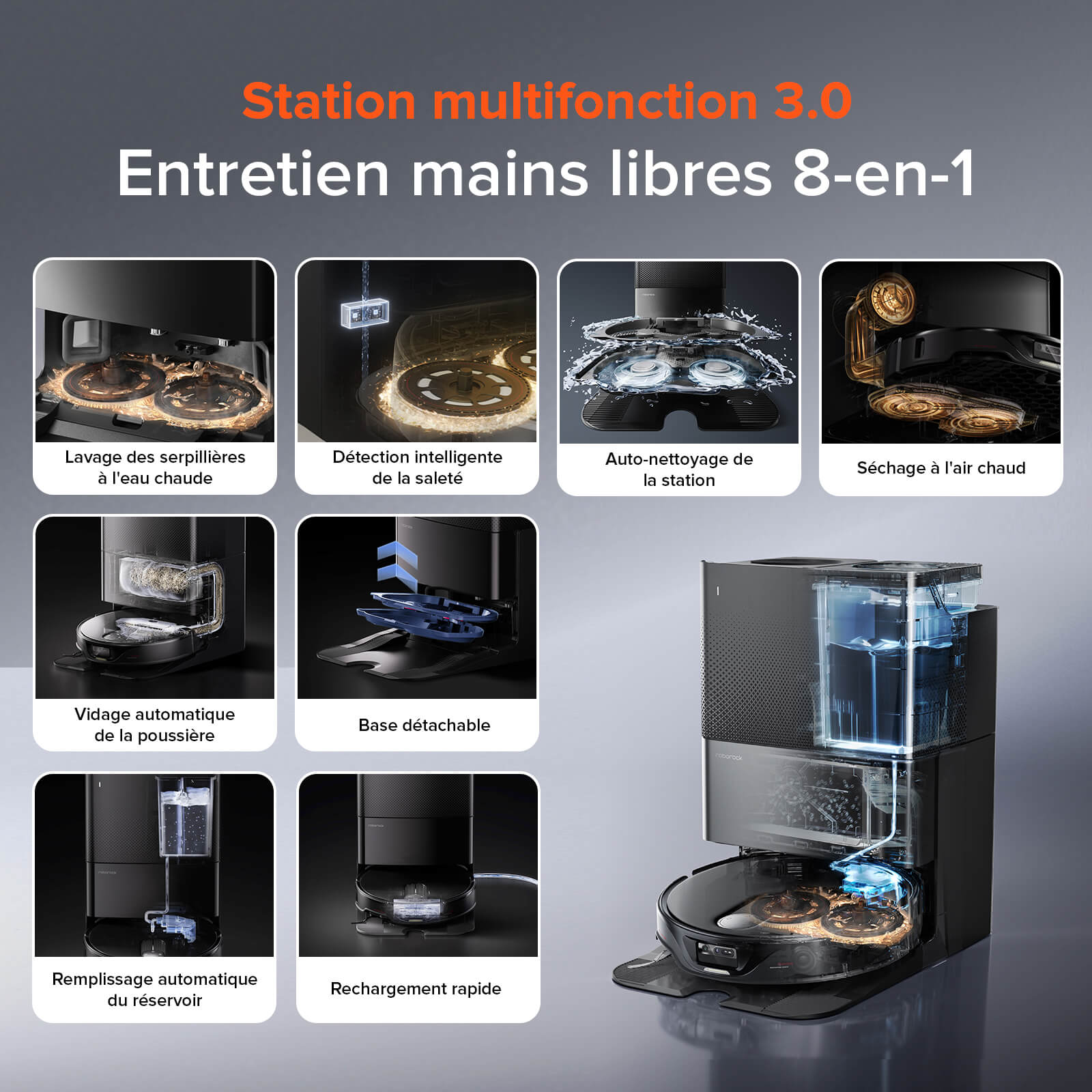 Roborock Qrevo Slim robot aspirateur laveur avec Système autonome StarSight™